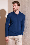 Buratti % 100 Pamuk Slim Fit Polo Yaka Erkek Sweat 5905707 İNDİGO