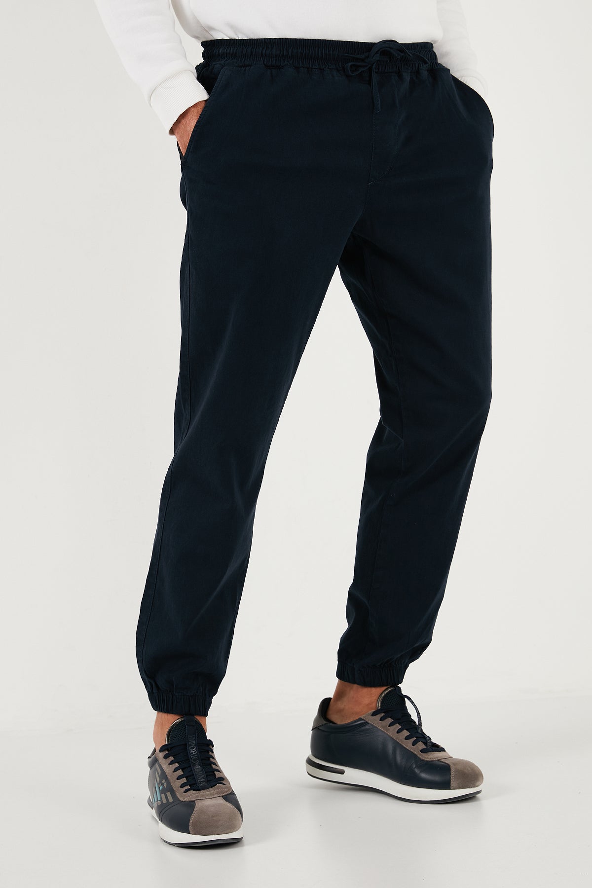 Buratti Streç Pamuklu Regular Fit Lastikli Paça Jogger Erkek Pantolon 674004 LACİVERT