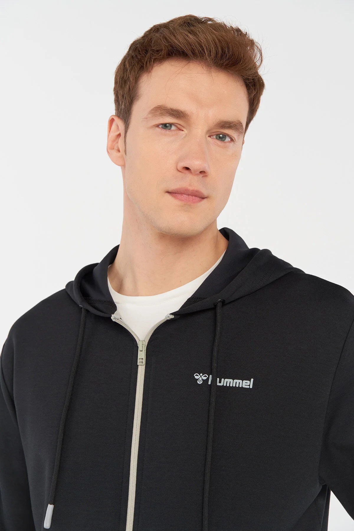 Hummel Logolu Regular Fit Fermuarlı Erkek Sweat 921966-2001 SİYAH