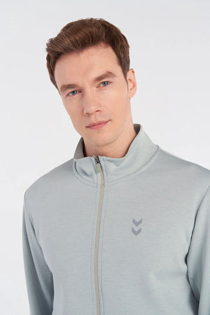 Hummel Logolu Regular Fit Fermuarlı Erkek Sweat 922042-1968 GRİ