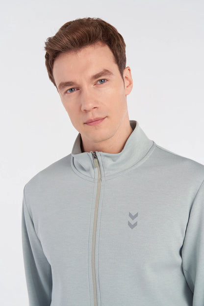 Hummel Logolu Regular Fit Fermuarlı Erkek Sweat 922042-1968 GRİ