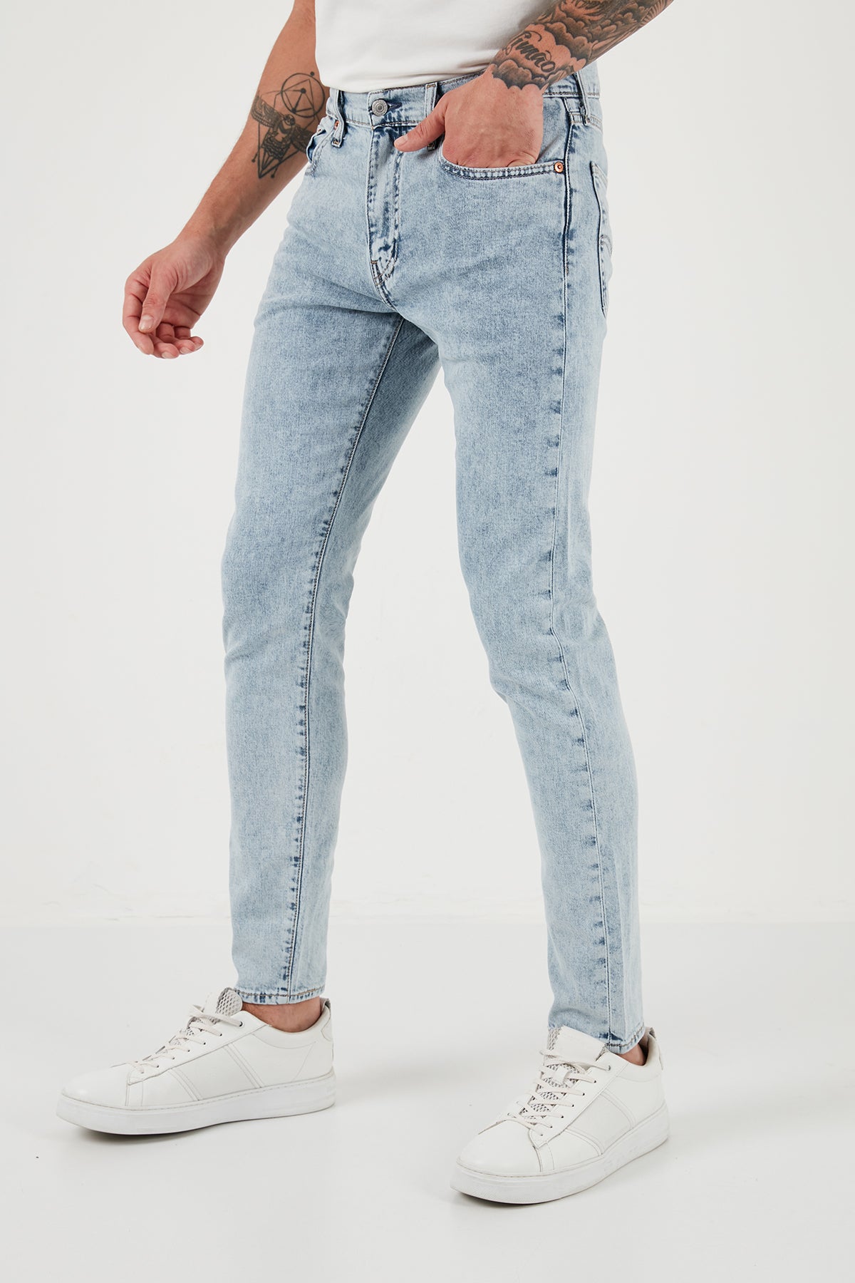 Levi's LSE 512 Normal Bel Dar Paça Slim Tapered Fit Jeans Erkek Kot Pantolon A2087-0036 AÇIK MAVİ