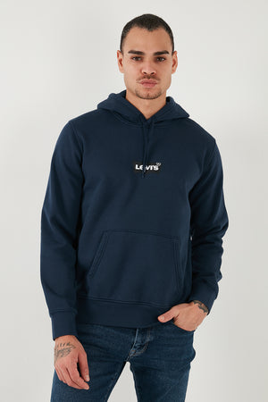 Levi's Pamuklu Regular Fit Kapüşonlu Logolu Erkek Sweat A2410-0011 İNDİGO