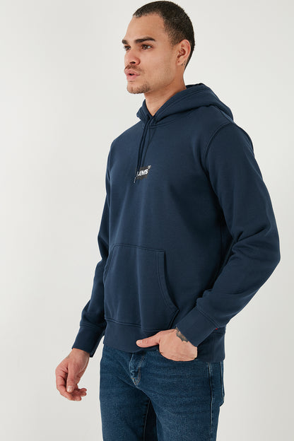 Levi's Pamuklu Regular Fit Kapüşonlu Logolu Erkek Sweat A2410-0011 İNDİGO