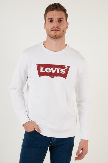 Levi's Pamuklu Regular Fit Bisiklet Yaka Erkek Sweat A4911-0001 BEYAZ