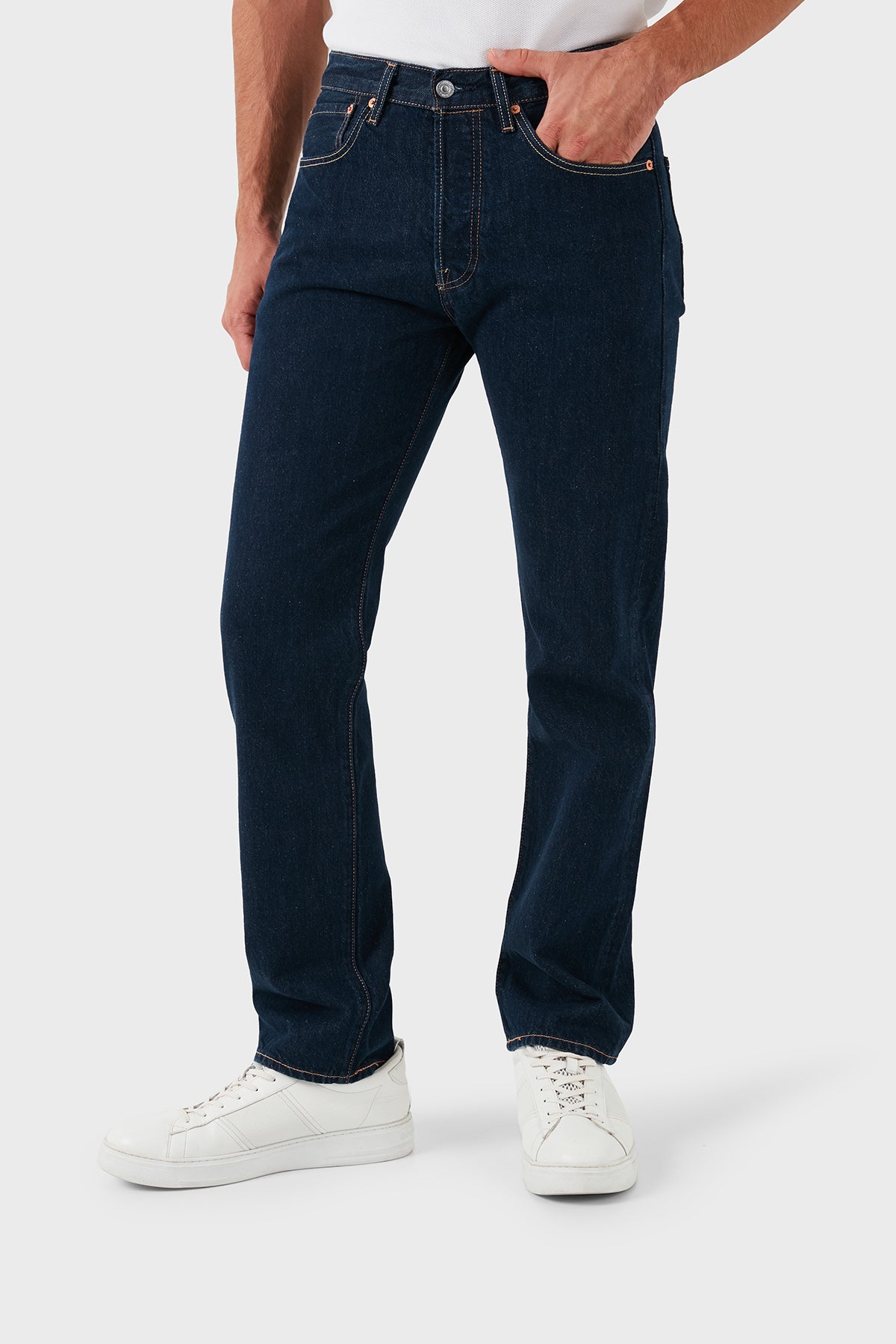 Levi's 501 % 100 Pamuklu Slim Fit Boru Paça Jeans Erkek Kot Pantolon A7735-0015 LACİVERT