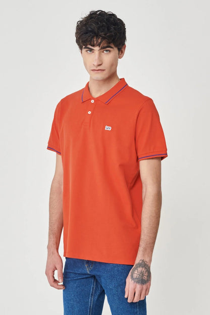 Lee % 100 Pamuk Slim Fit Düğmeli Erkek Polo T Shirt L61ARLQM KIRMIZI