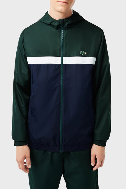 Lacoste Renk Bloklu Regular Fit Kapüşonlu Yaka Erkek Eşofman Takımı WH1793 7UP LACİVERT