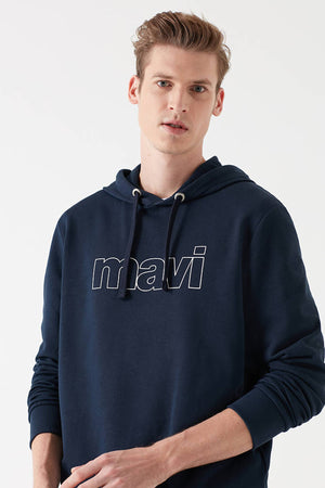 Mavi Baskılı Regular Fit Kapüşonlu Erkek Sweat 065606-28417 KOYU LACIVERT