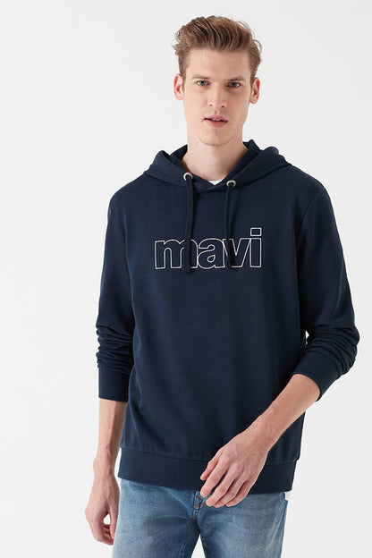 Mavi Baskılı Regular Fit Kapüşonlu Erkek Sweat 065606-28417 KOYU LACIVERT