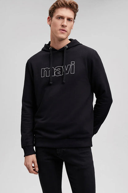 Mavi % 100 Pamuklu Kapüşonlu Regular Fit Erkek Sweat 065606-900 SİYAH