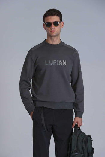 Lufian Pamuklu Regular Fit Örme Logolu Sıfır Yaka Luther Erkek Sweat 112030145 HAKİ