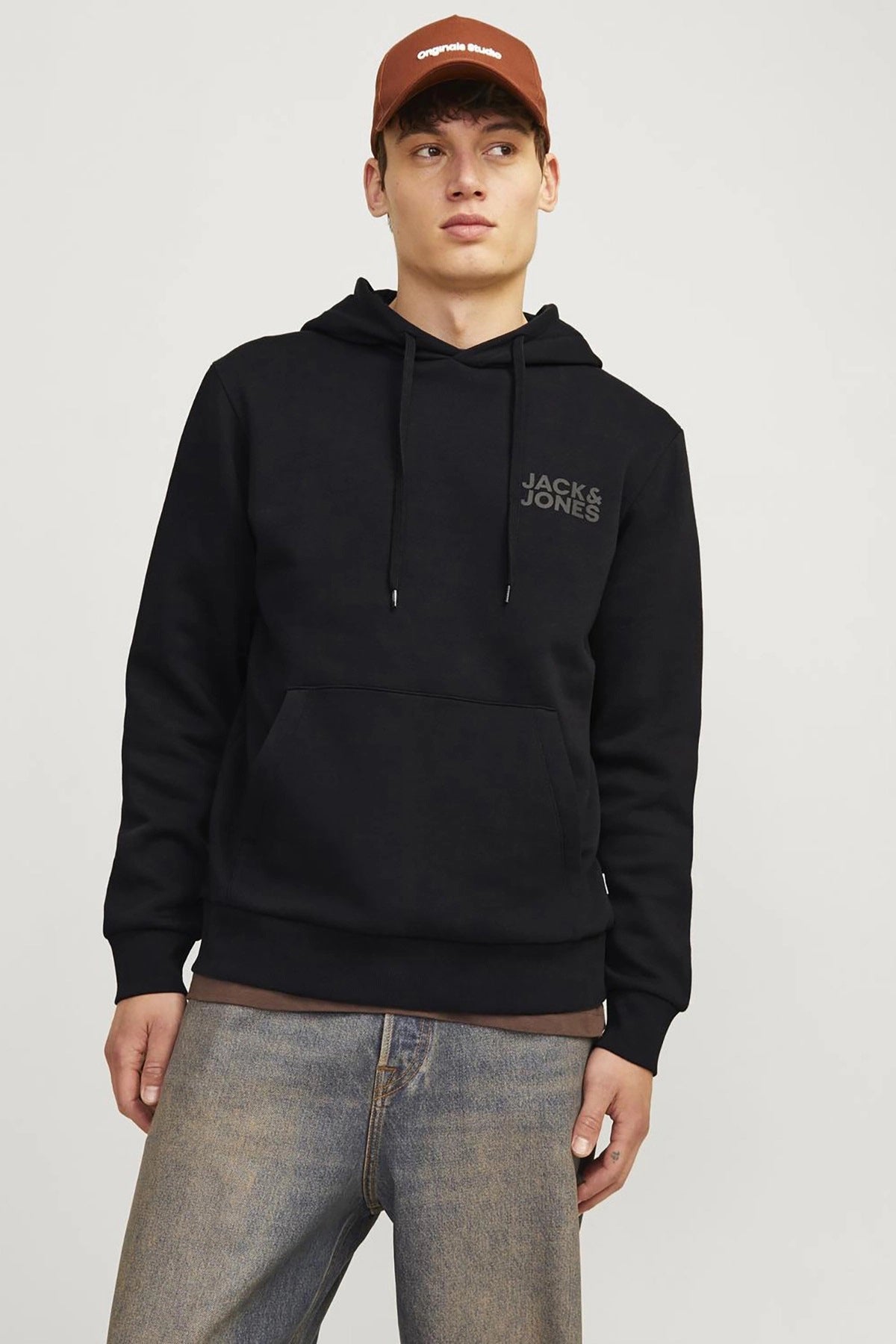 Jack & Jones Jjecorp Regular Fit Kapüşonlu Erkek Sweat 12152840 SİYAH