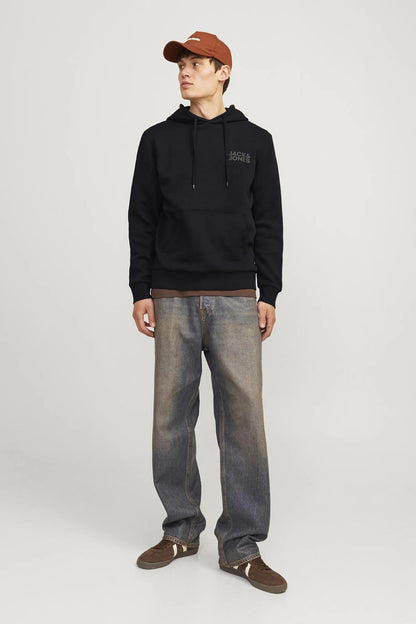 Jack & Jones Jjecorp Regular Fit Kapüşonlu Erkek Sweat 12152840 SİYAH