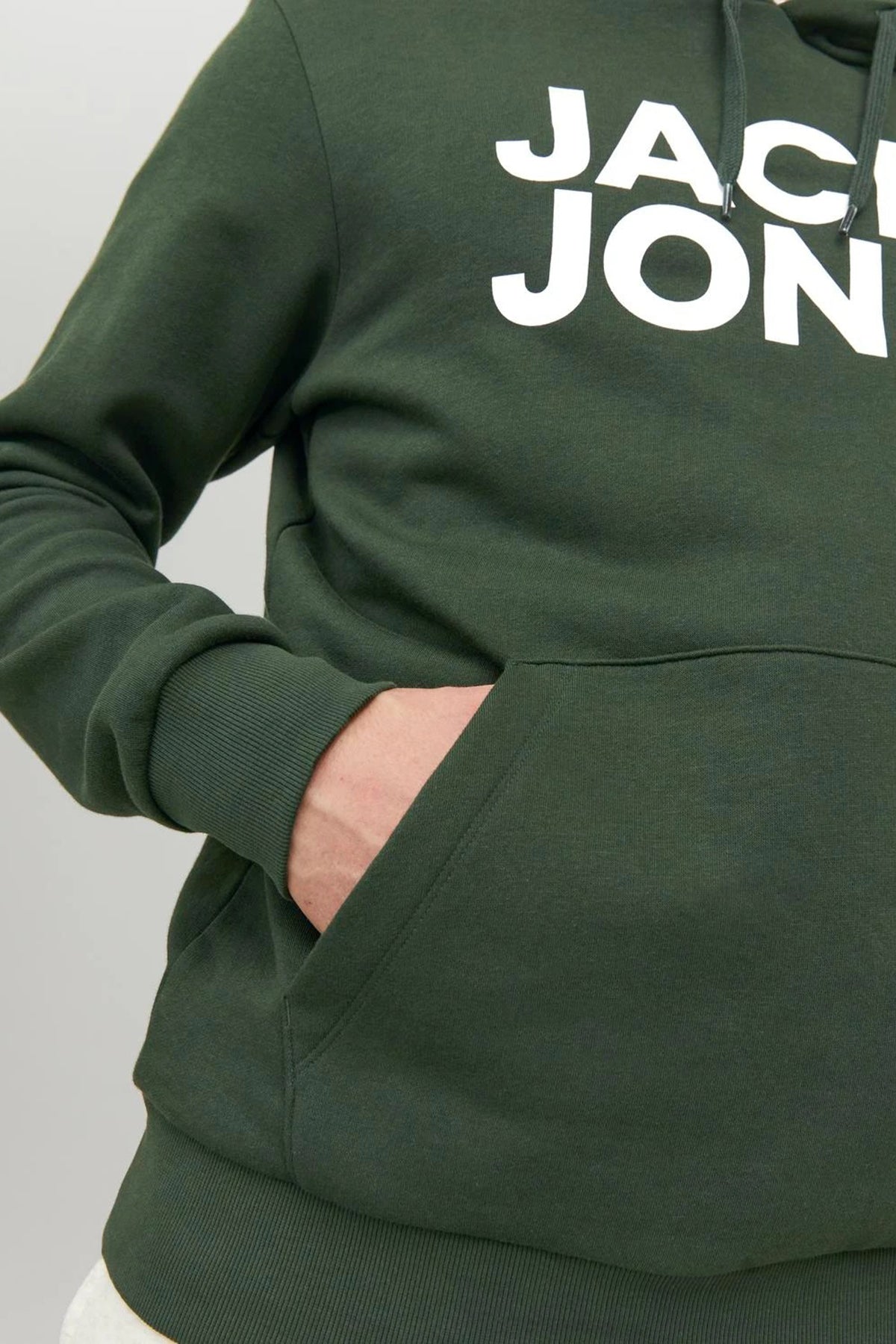 Jack & Jones Jjecorp Regular Fit Kapüşonlu Erkek Sweat 12152840 KOYU YEŞİL