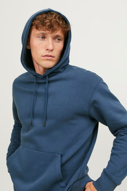 Jack & Jones Essentials Jjestar Pamuklu Kapüşonlu Erkek Sweat 12208157 İNDİGO