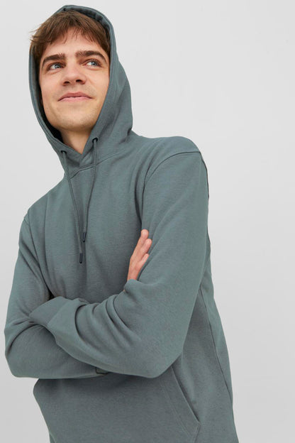 Jack & Jones Essentials Jjestar Pamuklu Kapüşonlu Erkek Sweat 12208157 HAKİ