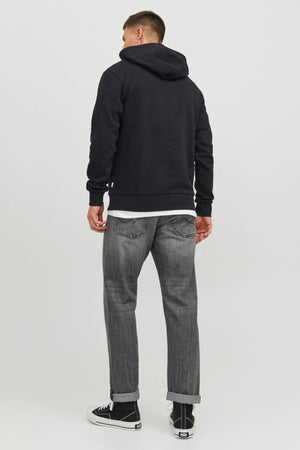 Jack & Jones Essentials Jjecorp Regular Fit Kapüşonlu Erkek Sweat 1223-3599 SİYAH-KIRMIZI