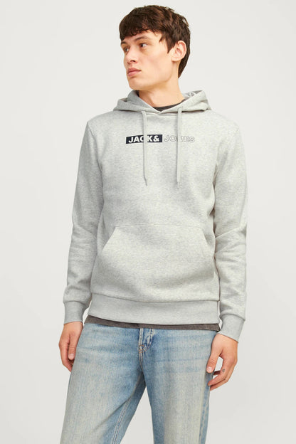 Jack & Jones Essentials Jjecorp Regular Fit Kapüşonlu Erkek Sweat 1223-3599 AÇIK GRİ