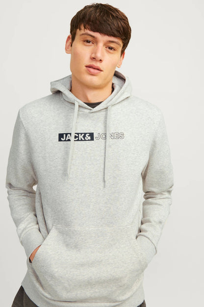 Jack & Jones Essentials Jjecorp Regular Fit Kapüşonlu Erkek Sweat 1223-3599 AÇIK GRİ