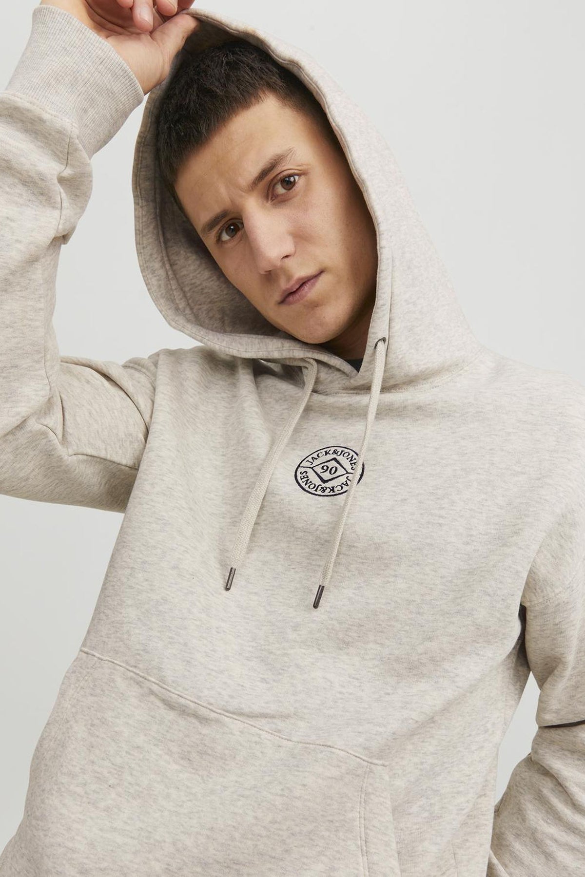 Jack & Jones Essentials Jjecosmo Kapüşonlu Regular Fit Erkek Sweat 12233979 AÇIK GRİ