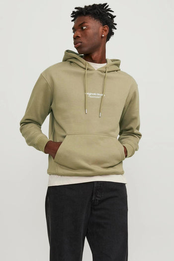 Jack & Jones Originals Jorvesterbro Pamuklu Kapüşonlu Relaxed Fit Erkek Sweat 12241687 YAĞ YEŞİLİ