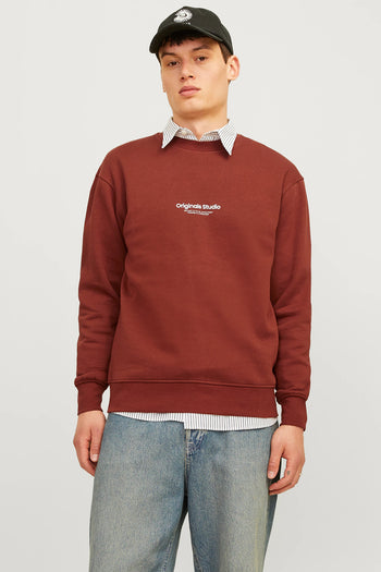 Jack & Jones Originals Jorvesterbro Bisiklet Yaka Relaxed Fit Erkek Sweat 12241694 KİREMİT