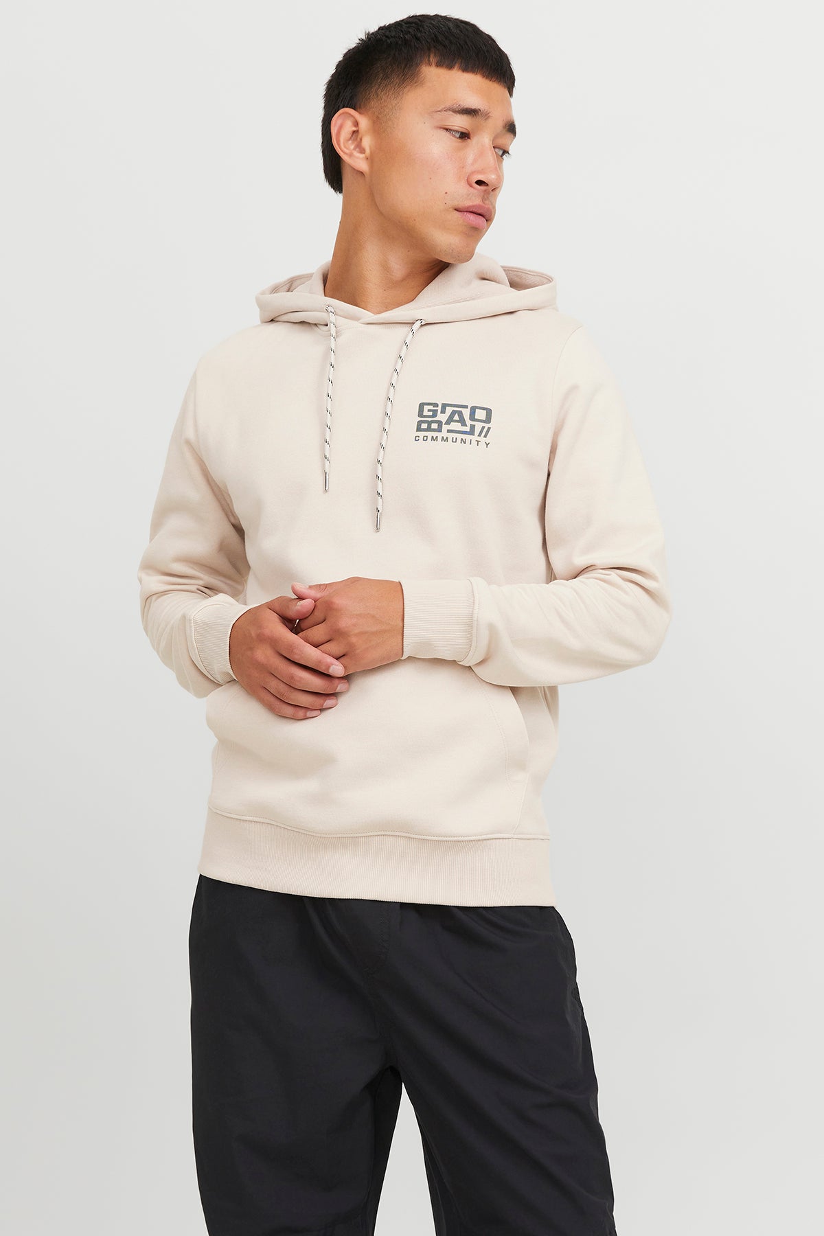 Jack & Jones Core Jcowaffle Kapüşonlu Erkek Sweat 12242225 AÇIK BEJ