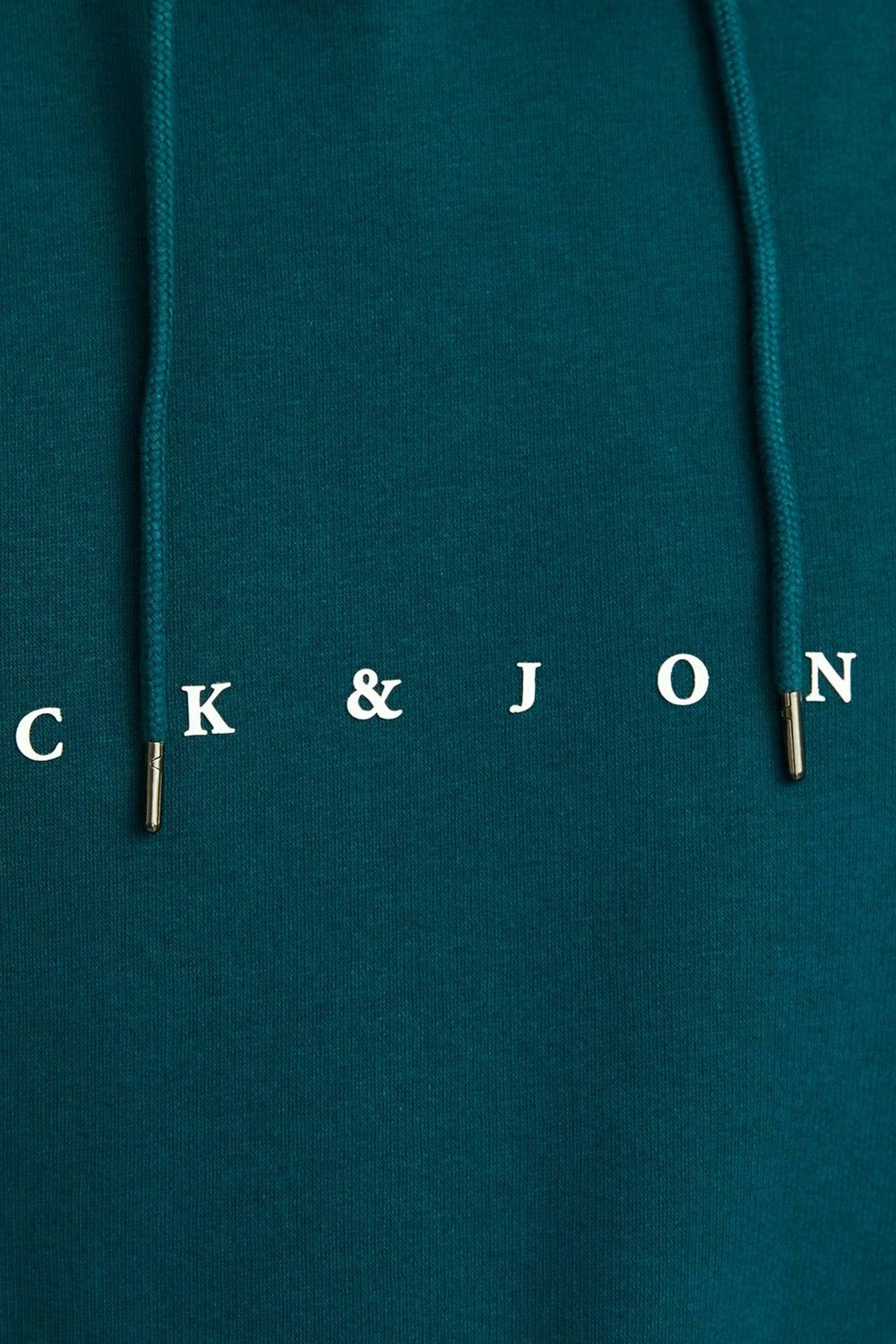 Jack & Jones Plus Jjestar Büyük Beden Pamuklu Kapüşonlu Logolu Cepli Relaxed Fit Erkek Sweat 12243527 KOYU YEŞİL