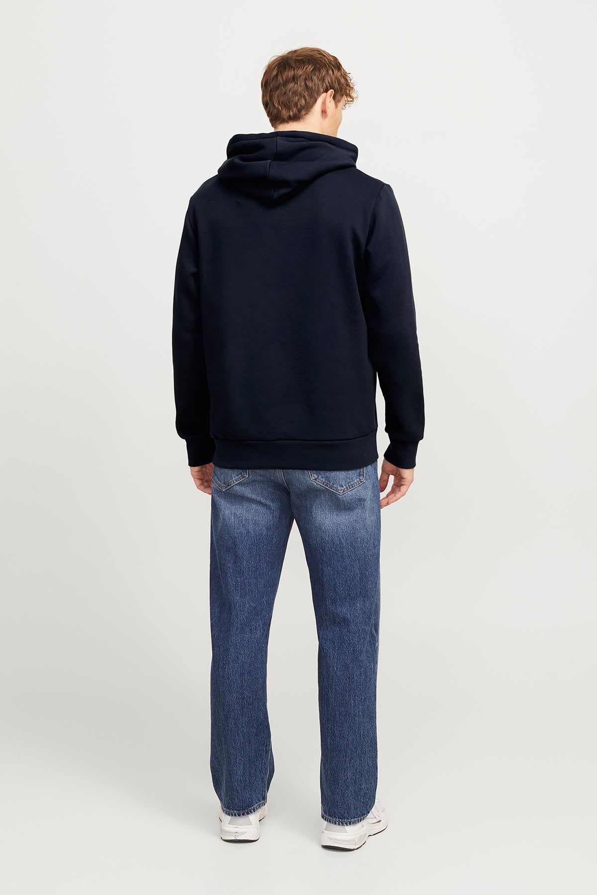 Jack & Jones Jjsouth Baskılı Pamuklu Regular Fit Kapüşonlu Erkek Sweat 12256820 LACİVERT