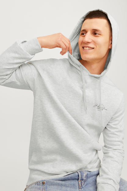 Jack & Jones Jjferris Pamuk Karışımlı Regular Fit Kapüşonlu Erkek Sweat 12256838 AÇIK GRİ