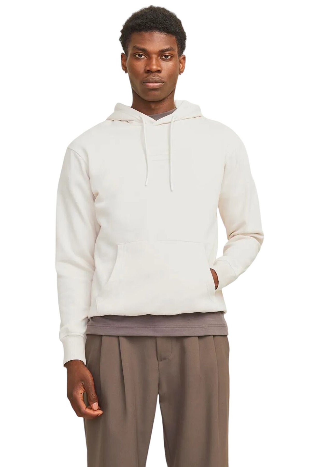 Jack & Jones Jjhakkai Pamuklu Relaxed Fit Kapüşonlu Erkek Sweat 12256841 TAŞ