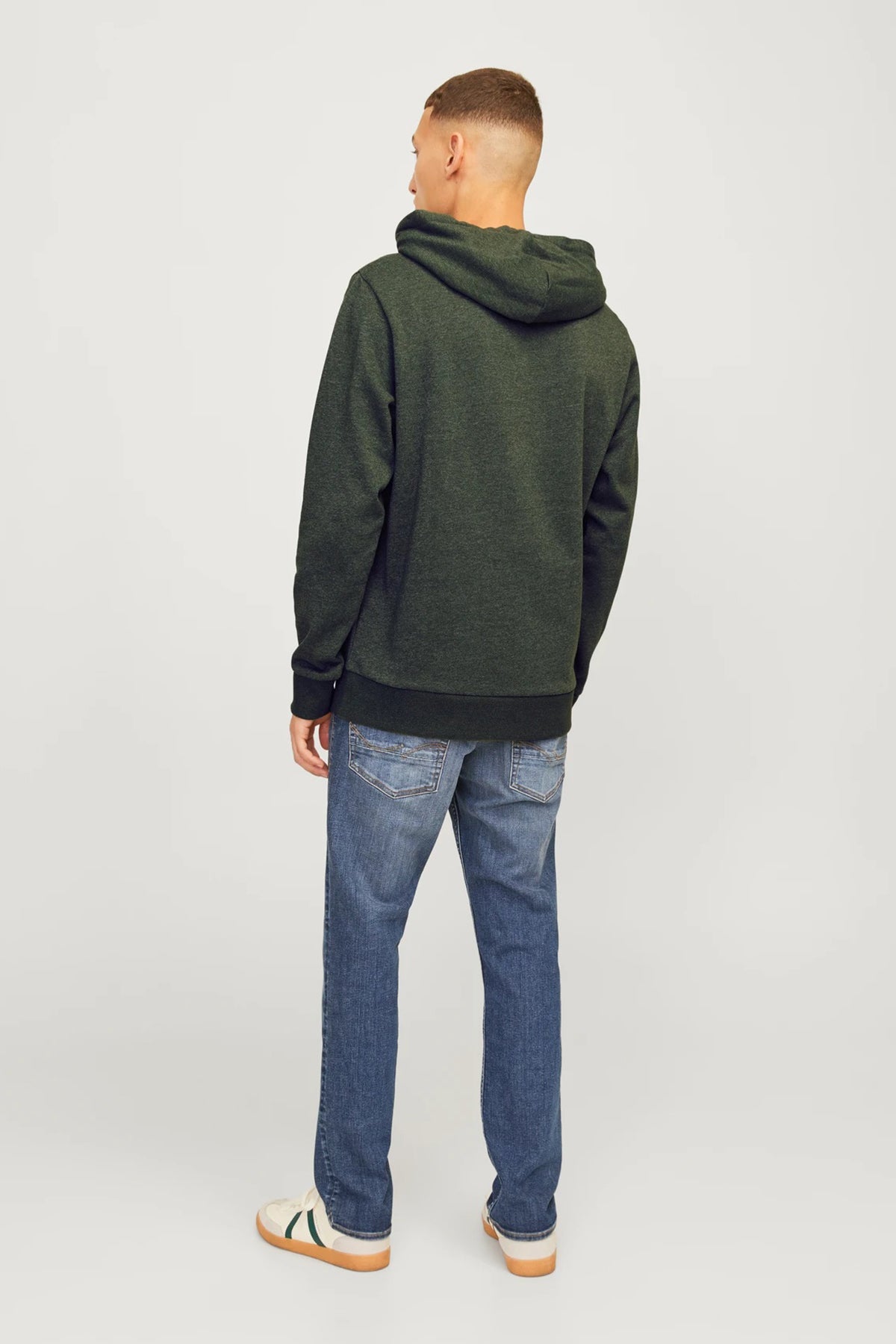 Jack & Jones Jjalvis Pamuklu Relaxed Fit Kapüşonlu Yaka Erkek Sweat 12256848 YEŞİL