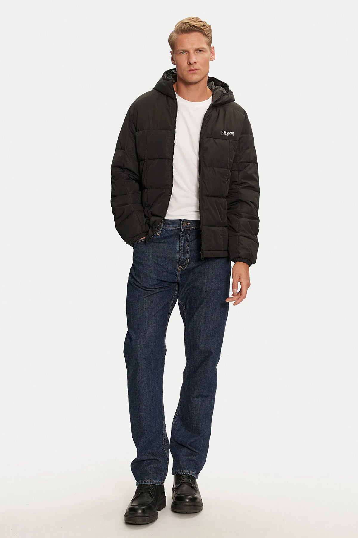 Jack & Jones Jjben Comfort Fit Kapüşonlu Erkek Mont 12256905 SİYAH