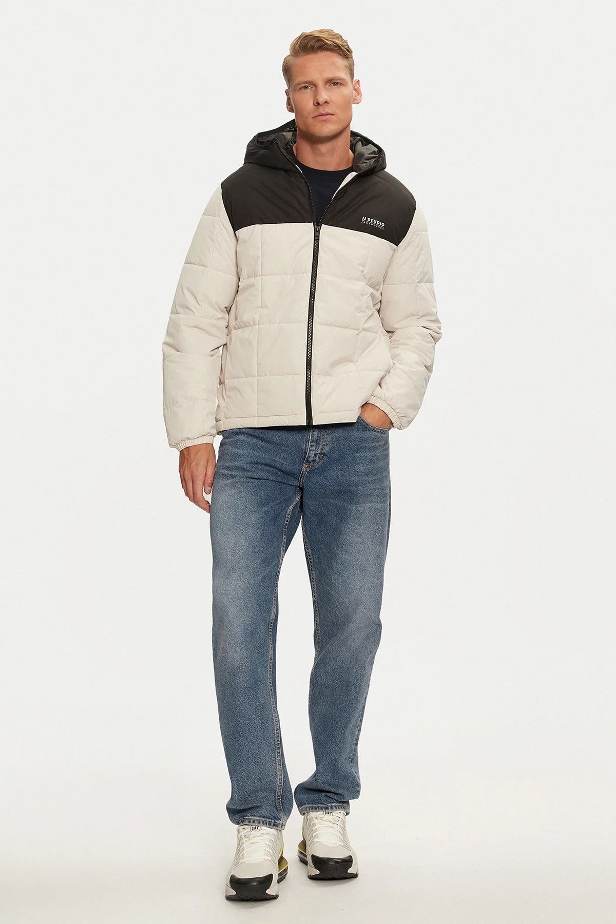 Jack & Jones Jjben Logolu Regular Fit Kapüşonlu Erkek Mont 12256905 TAŞ