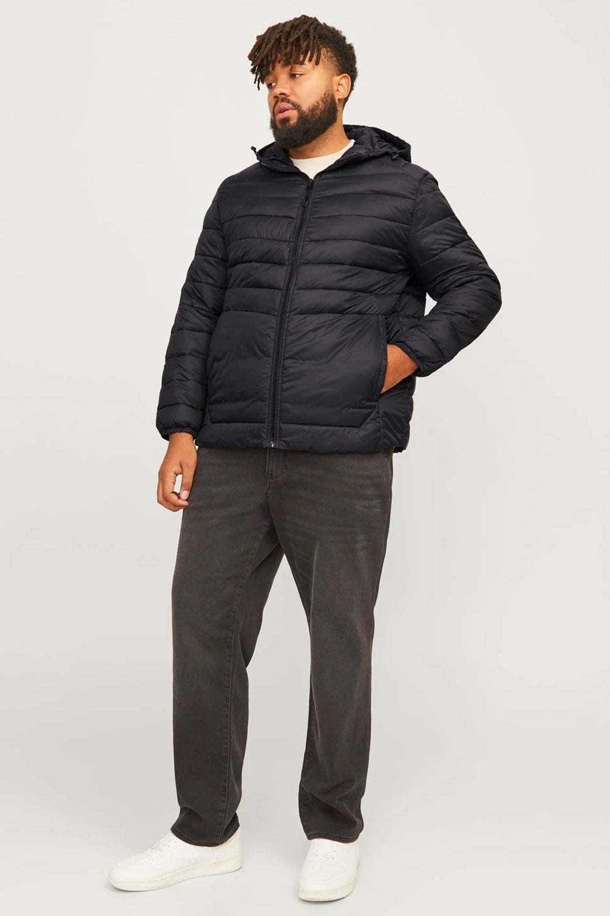 Jack & Jones Plus Jjesprint Comfort Fit Kapüşonlu Erkek Mont 12259003 SİYAH