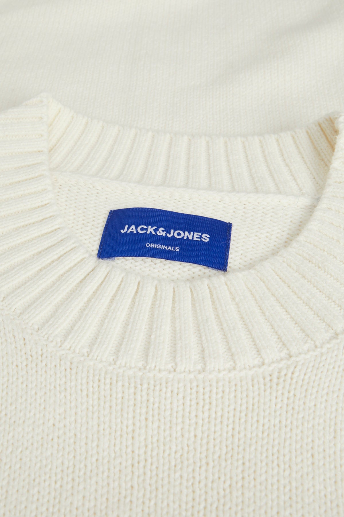 Jack & Jones Originals Jorfrederiksberg Pamuk Karışımlı Bisiklet Yaka Örme Erkek Kazak 12262038 KREM