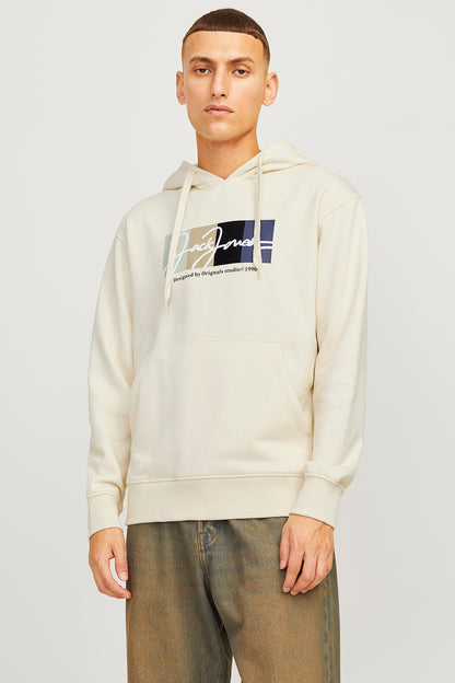 Jack & Jones Originals Jorportland Pamuk Karışımlı Regular Fit Kapüşonlu Erkek Sweat 12262421 BEJ