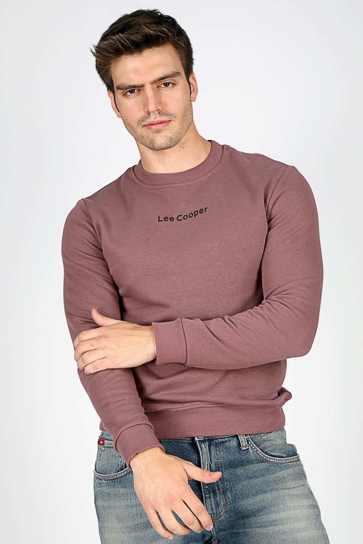 Lee Cooper Dorre Baskılı Pamuklu Regular Fit Sıfır Yaka Erkek Sweat 251 LCM 241021 3851 GÜL KURUSU