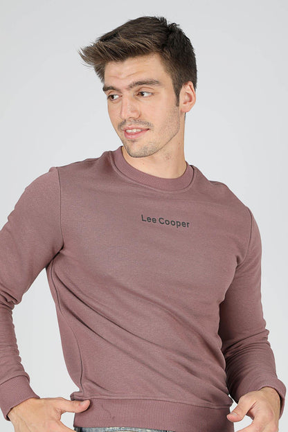 Lee Cooper Dorre Baskılı Pamuklu Regular Fit Sıfır Yaka Erkek Sweat 251 LCM 241021 3851 GÜL KURUSU