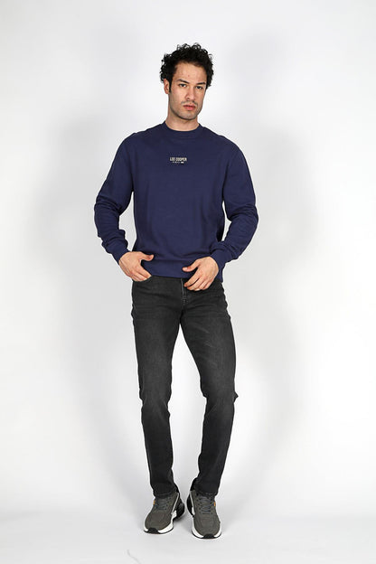 Lee Cooper Frose Baskılı Pamuklu Regular Fit Sıfır Yaka Erkek Sweat 251 LCM 241022 2501 LACİVERT