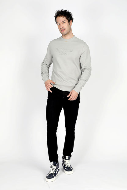 Lee Cooper Shawn Kabartmalı Logo Baskılı Regular Fit Sıfır Yaka Erkek Sweat 251 LCM 241030 7126 GRİ