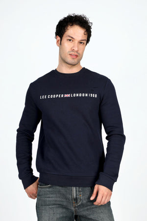 Lee Cooper Steward Baskılı Pamuklu Regular Fit Sıfır Yaka Erkek Sweat 251 LCM 241062 2501 LACİVERT