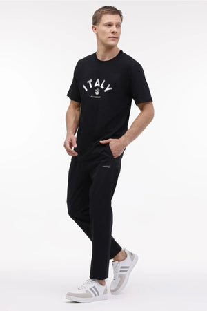 Lumberjack Logolu Slim Fit Örme Jogger Erkek Pantolon 23ITL525 4PR SİYAH