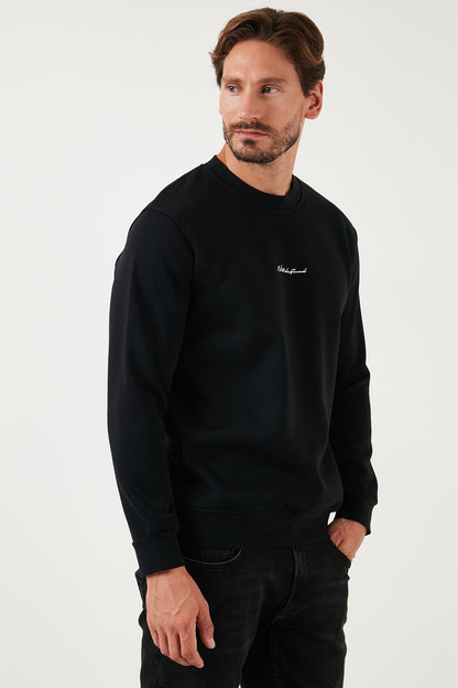 Buratti Pamuklu Regular Fit Bisiklet Yaka Erkek Sweat 59050121 SİYAH