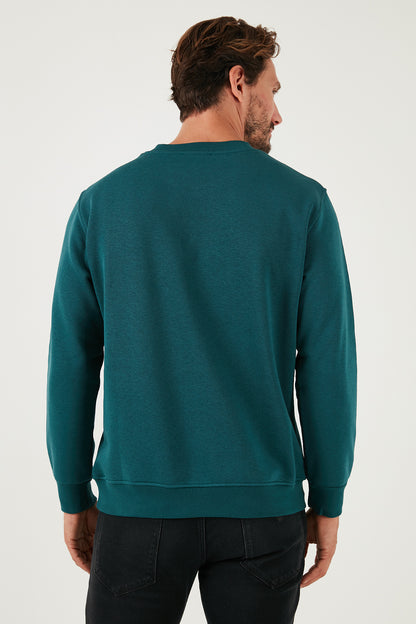 Buratti Pamuklu Regular Fit Bisiklet Yaka Erkek Sweat 59050121 PETROL