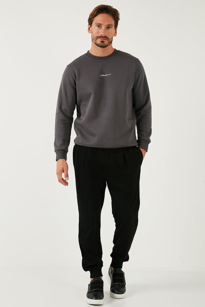 Buratti Pamuklu Regular Fit Bisiklet Yaka Erkek Sweat 59050121 ANTRASİT