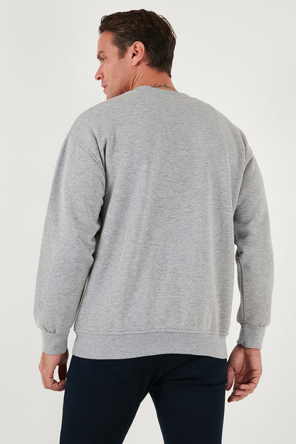 Buratti Regular Fit Bisiklet Yaka Pamuklu İçi Tüylü Yumuşak Şardonlu Erkek Sweat 5905255 GRİ MELANJ