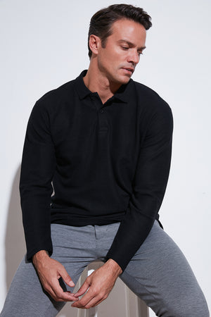 Buratti Pamuklu Regular Fit Polo Yaka Erkek Sweat 5905715 SİYAH