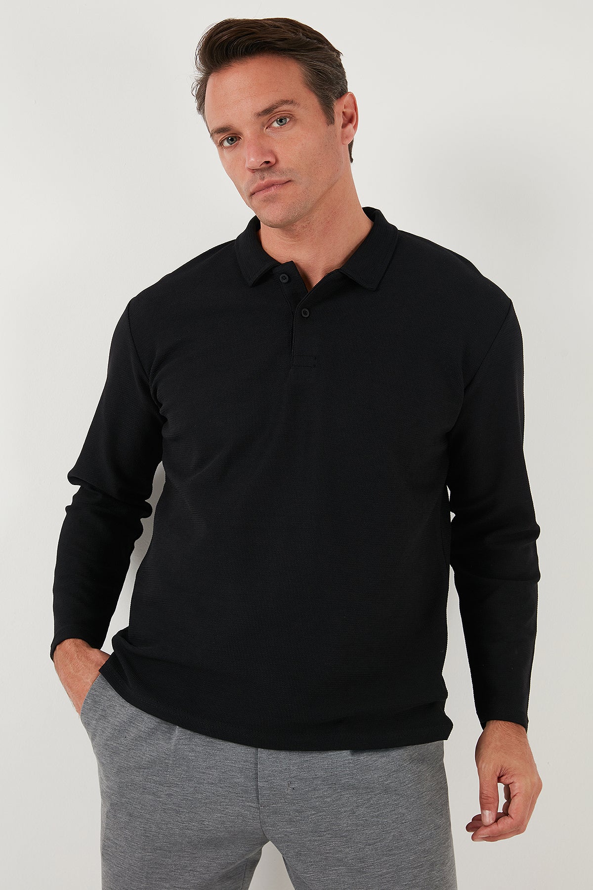 Buratti Pamuklu Regular Fit Polo Yaka Erkek Sweat 5905715 SİYAH